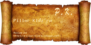 Piller Klára névjegykártya